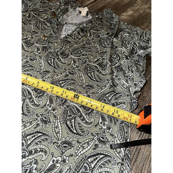 Michael Kors Paisley Shift Dress Size XS Women Ruffle V-Neck - Picture 8 of 8